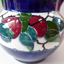 Load image into Gallery viewer, Large Bough Pottery Jug. Hand Painted Rosy Red Apples by Richard Amour; 1920s