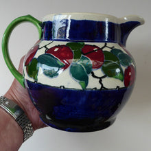 Load image into Gallery viewer, Large Bough Pottery Jug. Hand Painted Rosy Red Apples by Richard Amour; 1920s