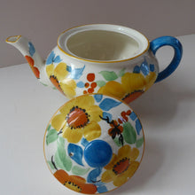 Load image into Gallery viewer,  1930s Art Deco Scotch Ivory Floral Miniature Teapot. BRITANNIA Pottery, Glasgow. Hand Painted