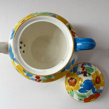 Load image into Gallery viewer,  1930s Art Deco Scotch Ivory Floral Miniature Teapot. BRITANNIA Pottery, Glasgow. Hand Painted
