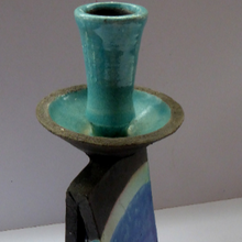 Load image into Gallery viewer, Studio Pottery Candlestick by Ian Kinnear Oathlaw Pottery