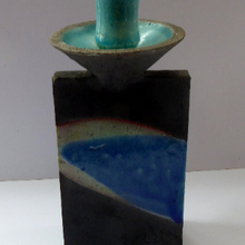 Load image into Gallery viewer, Studio Pottery Candlestick by Ian Kinnear Oathlaw Pottery