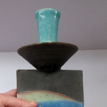 Load image into Gallery viewer, Studio Pottery Candlestick by Ian Kinnear Oathlaw Pottery