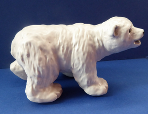 American ART POTTERY Polar Bear by C. Alan Johnson. ALASKAN Figurines. 1980s issue