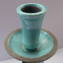 Load image into Gallery viewer, Studio Pottery Candlestick by Ian Kinnear Oathlaw Pottery