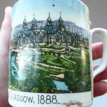 Load image into Gallery viewer, RARE 1888 Glasgow International Exhibition Ceramic Souvenir Mug