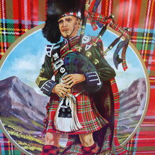 Load image into Gallery viewer, 1960s Vintage SCOTTISH SHORTBREAD Tin with Tartan background with Central Piper Motif