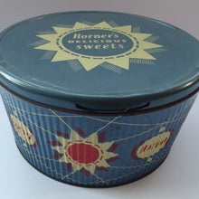 Load image into Gallery viewer, 1950s Horners Tin. Festival of Britain Atomic Design. Huge