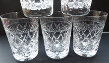 Load image into Gallery viewer, Set of FIVE Vintage STUART Crystal Whisky Glasses or Tumblers. Possibly Cheltenham Pattern