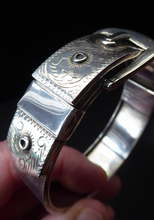 Load image into Gallery viewer, Vintage Heavy 925 Silver Buckle Bracelet 
