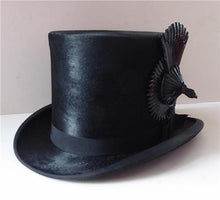 Load image into Gallery viewer, VERY LARGE Genuine Victorian Antique Top Hat. Size 7 1/4+ RARE Coachman&#39;s Rosette
