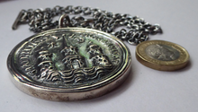 Load image into Gallery viewer, SCANDINAVIAN Medallion Pendant / Necklace with Chunky Silver Chain. Designed by Jens Tage Hansen, Denmark
