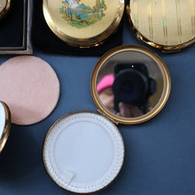 Load image into Gallery viewer, JOB LOT: Five Vintage 1950s / 1960s Gold-Tone Powder Compacts
