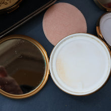 Load image into Gallery viewer, JOB LOT: Five Vintage 1950s / 1960s Gold-Tone Powder Compacts
