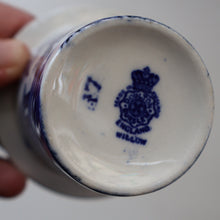 Load image into Gallery viewer, RARE 1920s ROYAL DOULTON Miniature Meat Pot. Flow Blue with Traditional Willow Pattern
