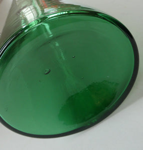 TALL Emerald Green Glass GENIE Vase with Original Hollow Hand Blown Stopper. 24 inches