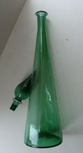 Load image into Gallery viewer, TALL Emerald Green Glass GENIE Vase with Original Hollow Hand Blown Stopper. 24 inches
