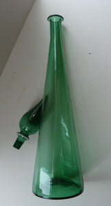 TALL Emerald Green Glass GENIE Vase with Original Hollow Hand Blown Stopper. 24 inches