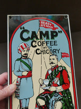 Load image into Gallery viewer, 1970s Vintage Enamel Advertising Sign for Camp Coffee
