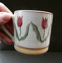 Load image into Gallery viewer, PAIR of Smaller Irish Ceramic Mugs by Nicholas Mosse. Spongeware Tulips Design
