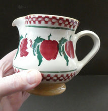 Load image into Gallery viewer, Irish Ceramic Milk Jug or Creamer by Nicholas Mosse. Spongeware Red Apples Design

