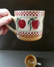 Load image into Gallery viewer, PAIR of Large Irish Ceramic Mugs by Nicholas Mosse. Spongeware Red Apples Design
