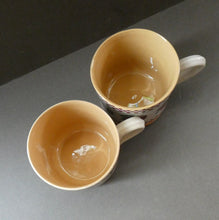 Load image into Gallery viewer, PAIR of Large Irish Ceramic Mugs by Nicholas Mosse. Spongeware Red Apples Design
