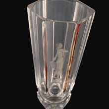 Load image into Gallery viewer, SWEDISH GLASS. Nils Landberg for Orrefors. TALL Vase with a Etched Nude Woman. 7 3/4 inches
