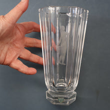 Load image into Gallery viewer, SWEDISH GLASS. Nils Landberg for Orrefors. TALL Vase with a Etched Nude Woman. 7 3/4 inches
