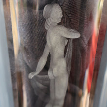 Load image into Gallery viewer, SWEDISH GLASS. Nils Landberg for Orrefors. TALL Vase with a Etched Nude Woman. 7 3/4 inches
