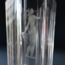 Load image into Gallery viewer, SWEDISH GLASS. Nils Landberg for Orrefors. TALL Vase with a Etched Nude Woman. 7 3/4 inches
