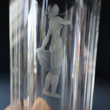 Load image into Gallery viewer, SWEDISH GLASS. Nils Landberg for Orrefors. TALL Vase with a Etched Nude Woman. 7 3/4 inches
