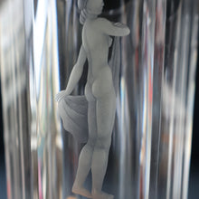 Load image into Gallery viewer, SWEDISH GLASS. Nils Landberg for Orrefors. TALL Vase with a Etched Nude Woman. 7 3/4 inches
