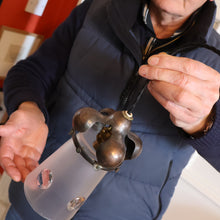 Load image into Gallery viewer, Small SINGLE Copperised ART NOUVEAU Pendant Light with Frosted Glass Shade

