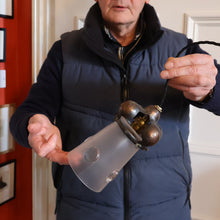 Load image into Gallery viewer, Small SINGLE Copperised ART NOUVEAU Pendant Light with Frosted Glass Shade

