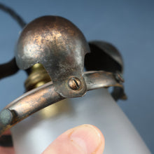 Load image into Gallery viewer, Small SINGLE Copperised ART NOUVEAU Pendant Light with Frosted Glass Shade

