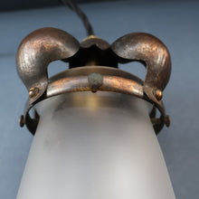 Load image into Gallery viewer, Small SINGLE Copperised ART NOUVEAU Pendant Light with Frosted Glass Shade

