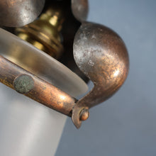 Load image into Gallery viewer, Small SINGLE Copperised ART NOUVEAU Pendant Light with Frosted Glass Shade

