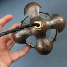 Load image into Gallery viewer, Small SINGLE Copperised ART NOUVEAU Pendant Light with Frosted Glass Shade

