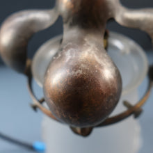 Load image into Gallery viewer, Small SINGLE Copperised ART NOUVEAU Pendant Light with Frosted Glass Shade

