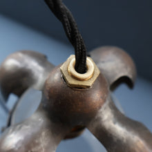 Load image into Gallery viewer, Small SINGLE Copperised ART NOUVEAU Pendant Light with Frosted Glass Shade

