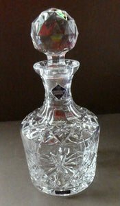 EDINBURGH CRYSTAL. Vintage 1980s Mallet Shape Wine  Decanter BOXED with Etched Signature