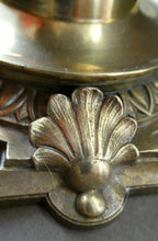 Load image into Gallery viewer, Antique Brass CLASSICAL Table Lamp with Shell &amp; Sunflower Motifs. MILK GLASS SHADE
