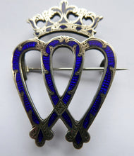 Load image into Gallery viewer, SCOTTISH SILVER. Antique VICTORIAN Silver and Blue Enamel LUCKENBOOTH Brooch
