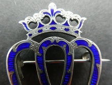 Load image into Gallery viewer, SCOTTISH SILVER. Antique VICTORIAN Silver and Blue Enamel LUCKENBOOTH Brooch
