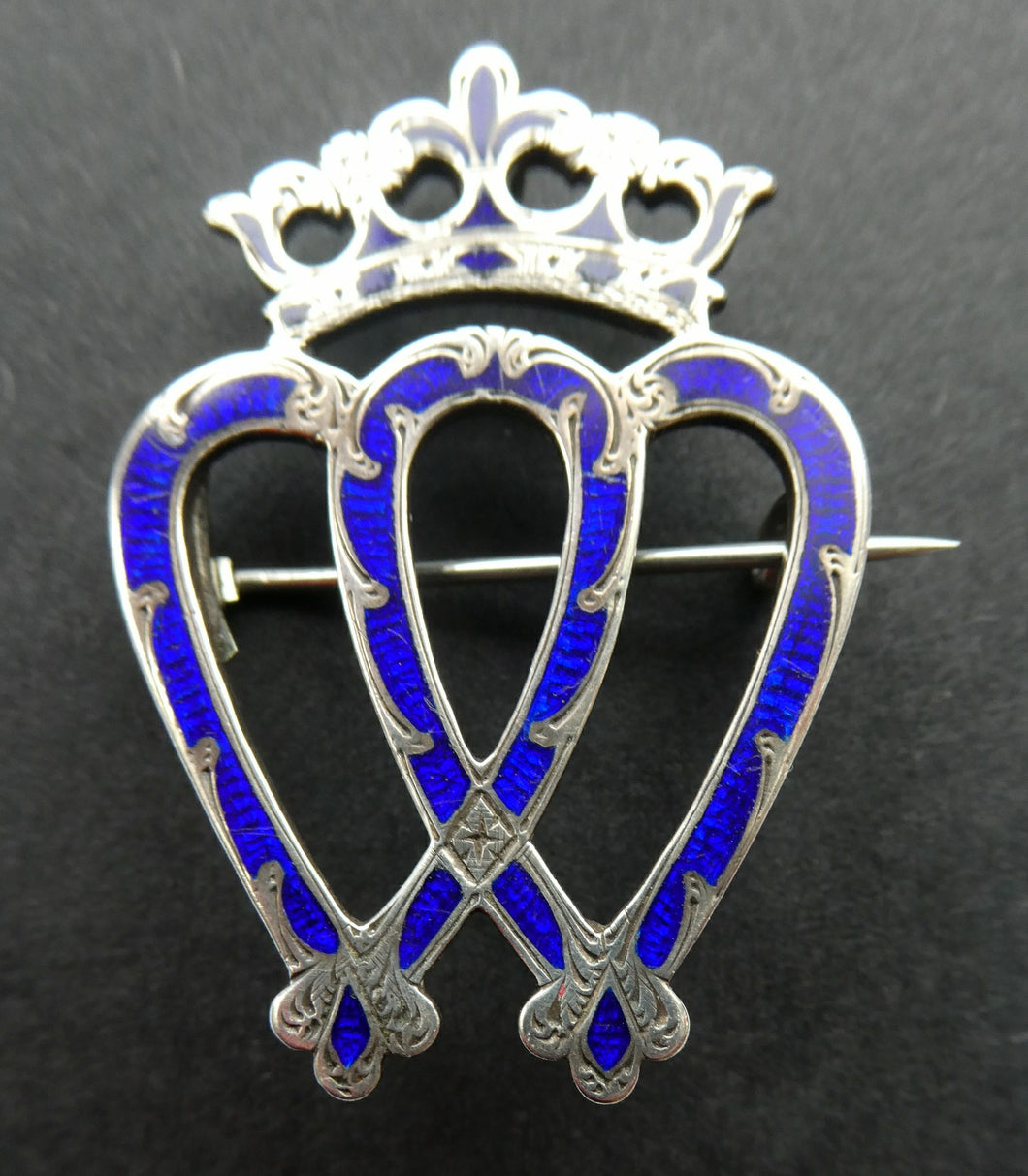 SCOTTISH SILVER. Antique VICTORIAN Silver and Blue Enamel LUCKENBOOTH Iconic Edinburgh