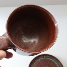 Load image into Gallery viewer, STUDIO POTTERY. Treacle Glaze Cup and Saucer by David Lloyd Jones (1928-1994)
