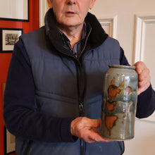 Load image into Gallery viewer, WELSH STUDIO POTTERY. Tall 1970s Tubular Stoneware Vase by Terry Bell Hughes (b. 1937)
