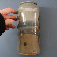 Load image into Gallery viewer, WELSH STUDIO POTTERY. Tall 1970s Tubular Stoneware Vase by Terry Bell Hughes (b. 1937)
