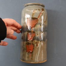 Load image into Gallery viewer, WELSH STUDIO POTTERY. Tall 1970s Tubular Stoneware Vase by Terry Bell Hughes (b. 1937)
